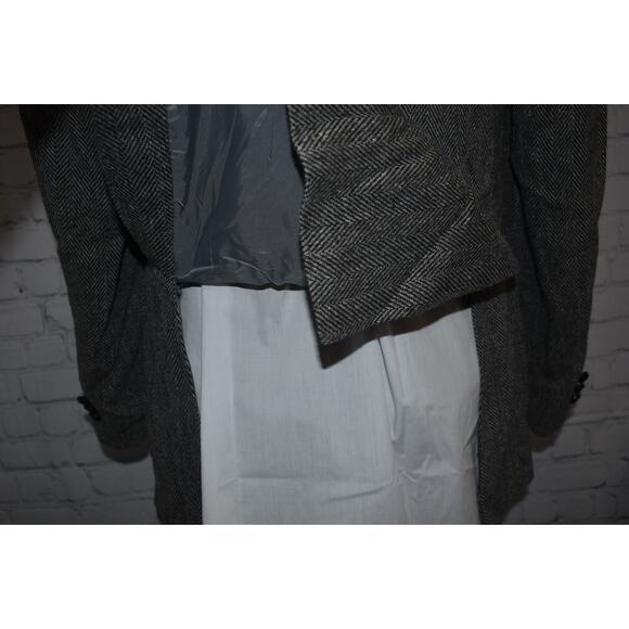 William John Blazer Tweed Style Mens Size 40 Reg Gray Herringbone Linen Wool - Picture 6 of 12